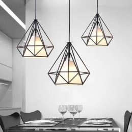 Lámpara colgante con forma de diamante, moderna y minimalista, decorativa.