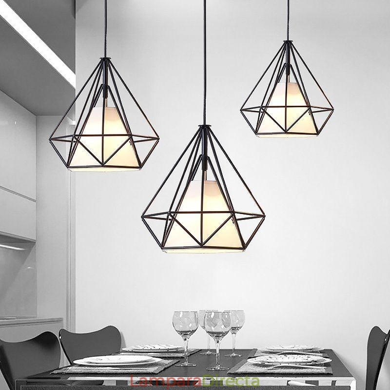 Lámpara colgante con forma de diamante, moderna y minimalista, decorativa.
