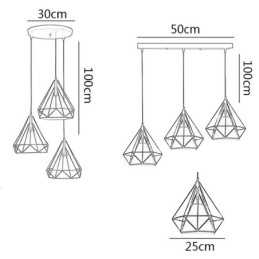 Lámpara colgante con forma de diamante, moderna y minimalista, decorativa.