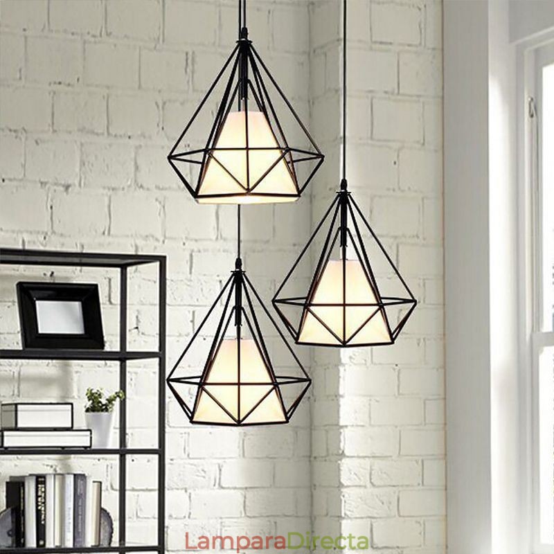Lámpara colgante con forma de diamante, moderna y minimalista, decorativa.