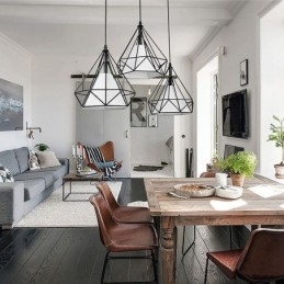 Lámpara colgante con forma de diamante, moderna y minimalista, decorativa.