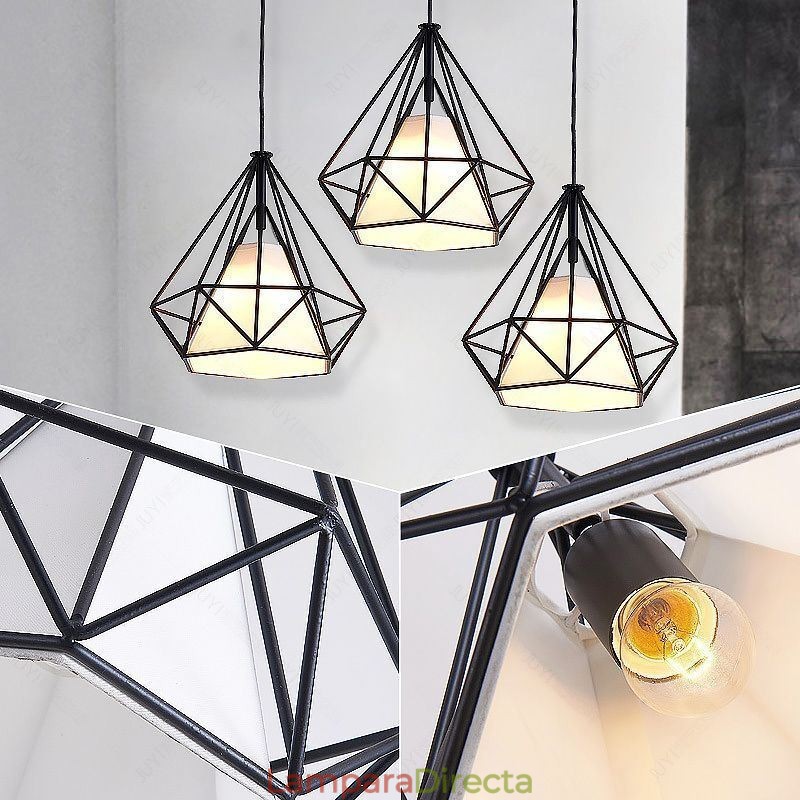 Lámpara colgante con forma de diamante, moderna y minimalista, decorativa.