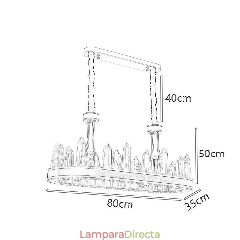 Lámpara colgante de cristal contemporánea Lámpara de techo de cristal