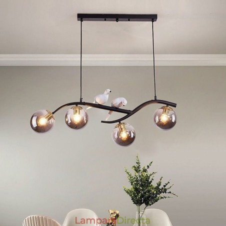Lámpara colgante de rama minimalista moderna, 4 lámparas, luz decorativa Lámpara colgante de rama minimalista moderna, 4 lámparas, luz decorativa