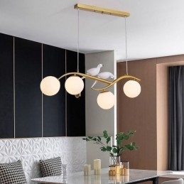 Lámpara colgante de rama minimalista moderna, 4 lámparas, luz decorativa