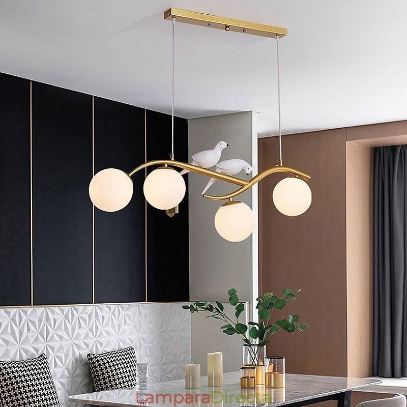 Lámpara colgante de rama minimalista moderna, 4 lámparas, luz decorativa