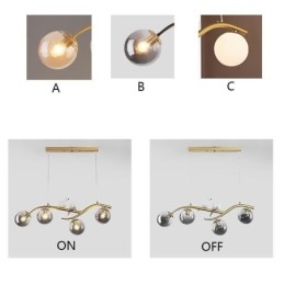 Lámpara colgante de rama minimalista moderna, 4 lámparas, luz decorativa