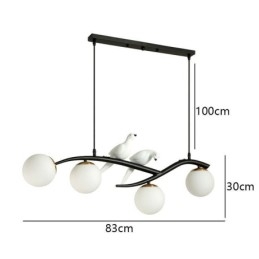 Lámpara colgante de rama minimalista moderna, 4 lámparas, luz decorativa