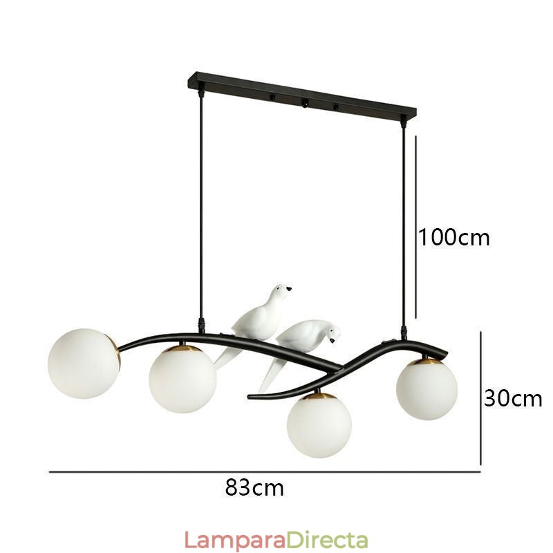 Lámpara colgante de rama minimalista moderna, 4 lámparas, luz decorativa