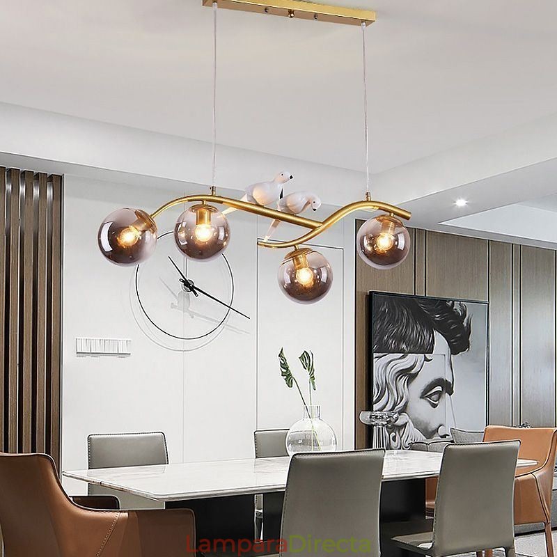 Lámpara colgante de rama minimalista moderna, 4 lámparas, luz decorativa