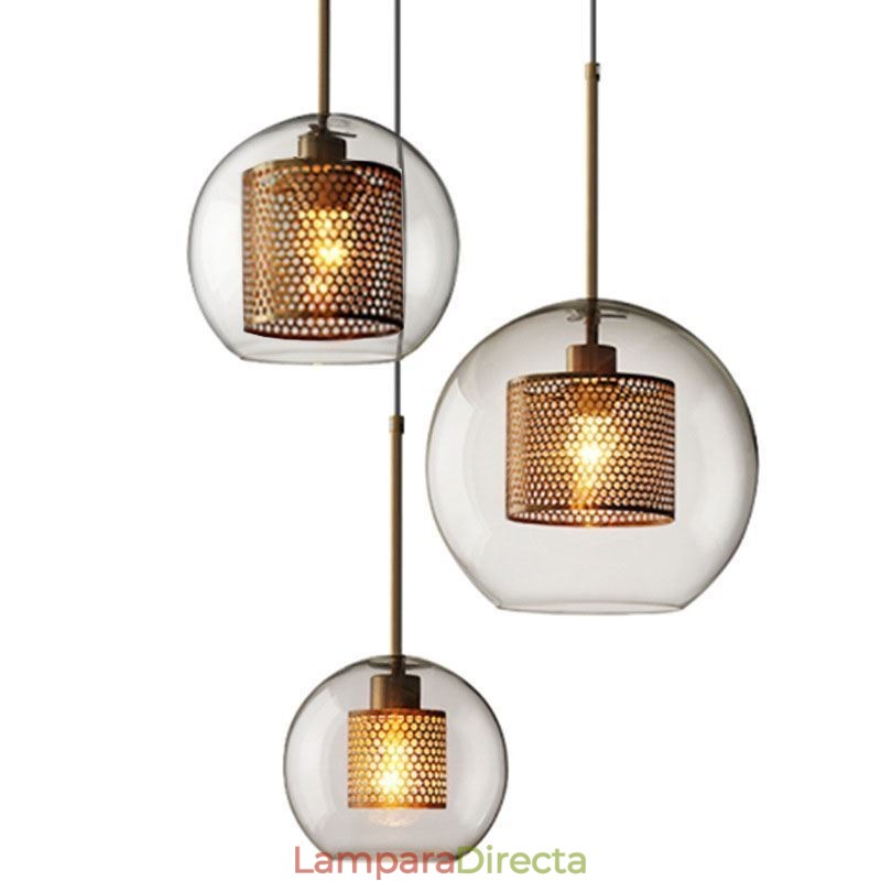 Lámpara colgante minimalista de cristal con 3 luces, lámpara de techo tipo isla