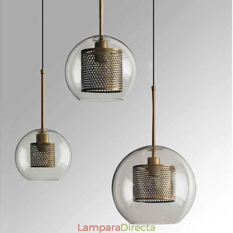 Lámpara colgante minimalista de cristal con 3 luces, lámpara de techo tipo isla