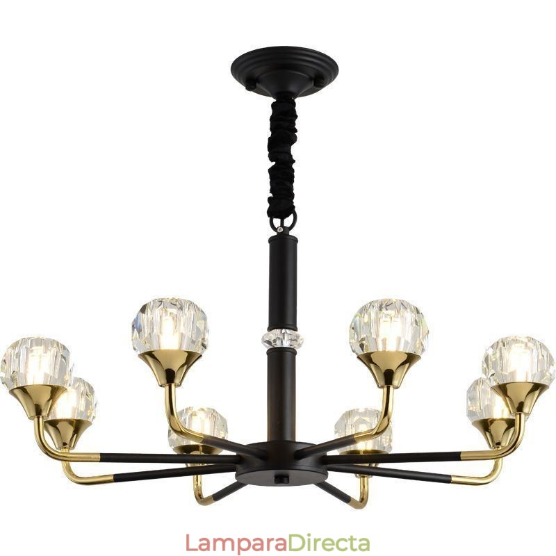 Lámpara colgante de cristal moderna y elegante.