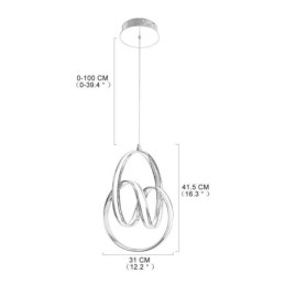 Lámpara colgante minimalista moderna con diseño circular único y forma de isla.
