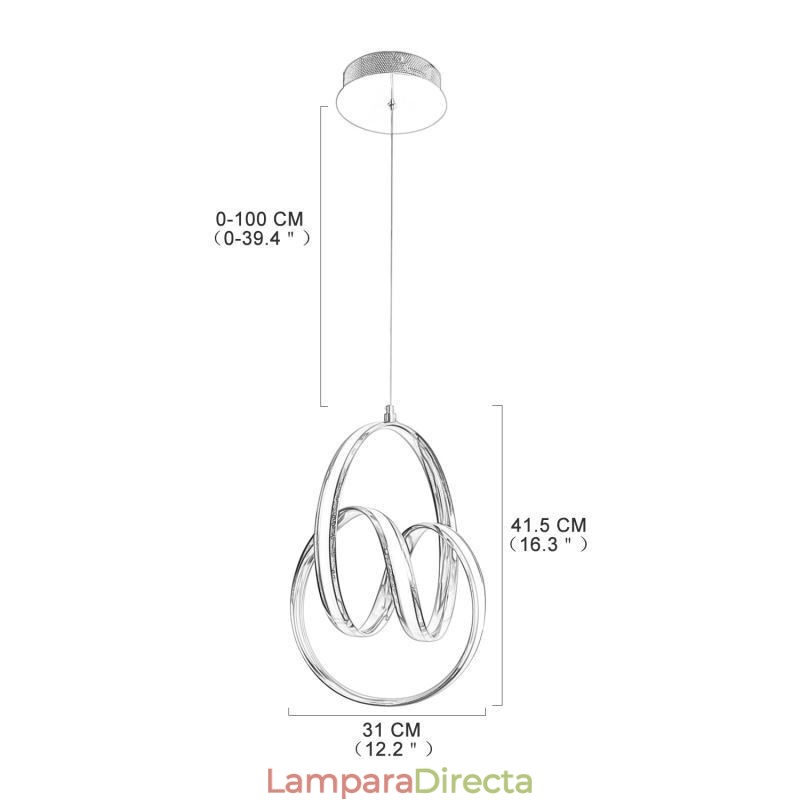 Lámpara colgante minimalista moderna con diseño circular único y forma de isla.