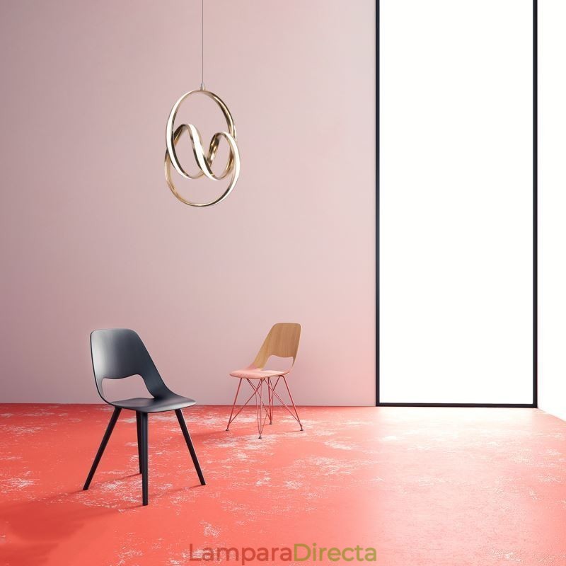Lámpara colgante minimalista moderna con diseño circular único y forma de isla.