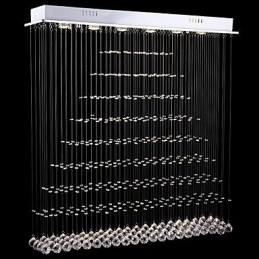 Lámpara colgante de cristal rectangular, lámpara de techo, lámparas de iluminación, accesorios