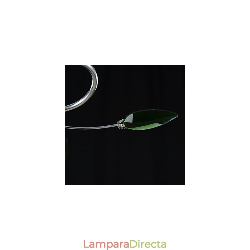 Lámpara de araña de 6 luces estilo campestre de aluminio y vidrio cromado