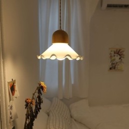 Lámpara colgante moderna de cristal con encaje, lámpara colgante de un solo cabezal
