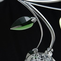 Lámpara de araña de 6 luces estilo campestre de aluminio y vidrio cromado