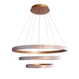 Lámpara colgante moderna de acrílico con 3 anillos, 80 + 60 + 40 cm