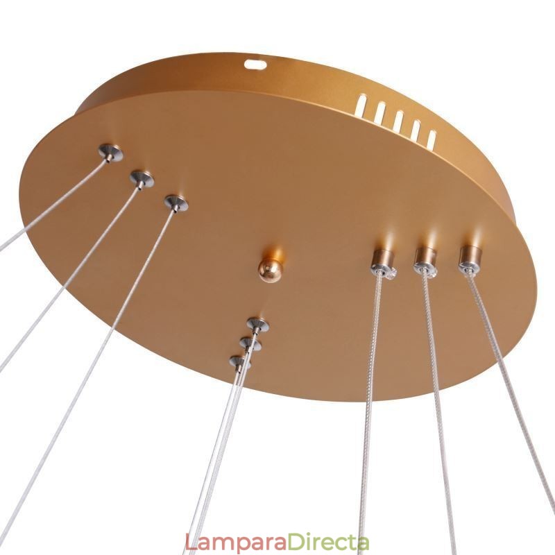 Lámpara colgante moderna de acrílico con 3 anillos, 80 + 60 + 40 cm