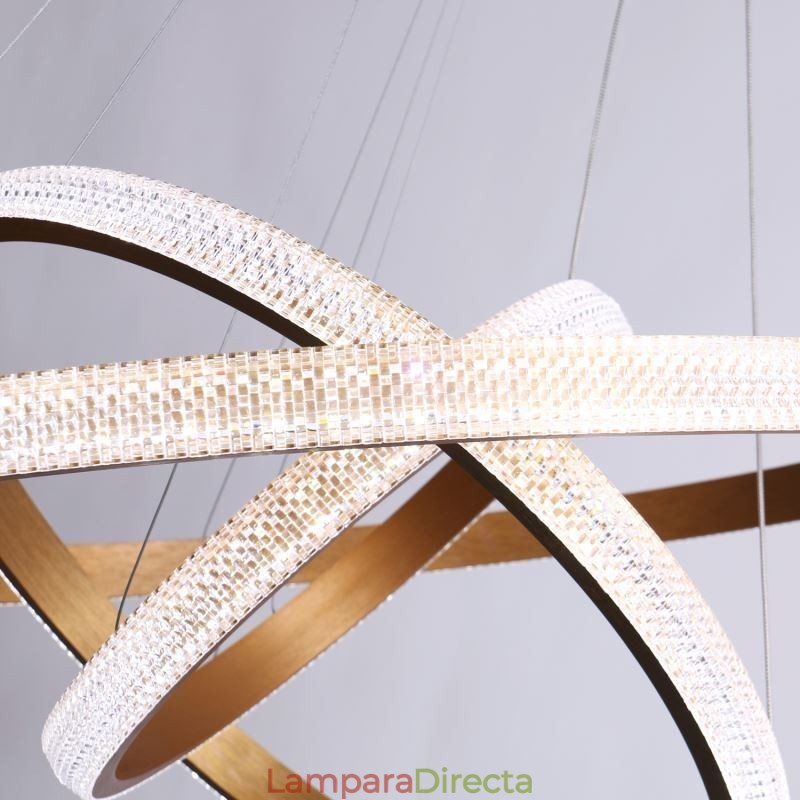 Lámpara colgante moderna de acrílico con 3 anillos, 80 + 60 + 40 cm