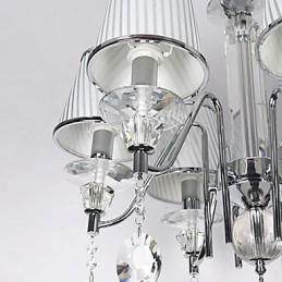 Lámpara de araña moderna contemporánea de cristal galvanizado