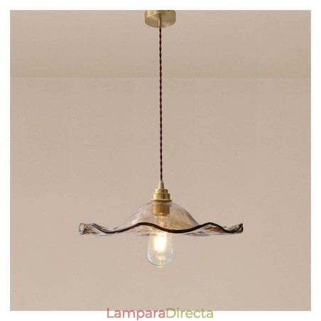 Lámpara colgante de vidrio con forma de hoja de loto, accesorio decorativo creativo Lámpara colgante de vidrio con forma de hoja de loto, accesorio decorativo creativo
