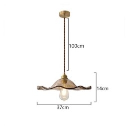 Lámpara colgante de vidrio con forma de hoja de loto, accesorio decorativo creativo