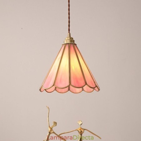 Lámpara colgante de vidrio estilo japonés, estilo retro, con pétalos Lámpara colgante de vidrio estilo japonés, estilo retro, con pétalos