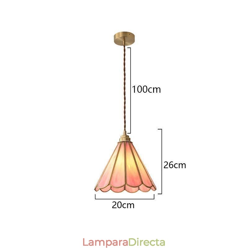 Lámpara colgante de vidrio estilo japonés, estilo retro, con pétalos