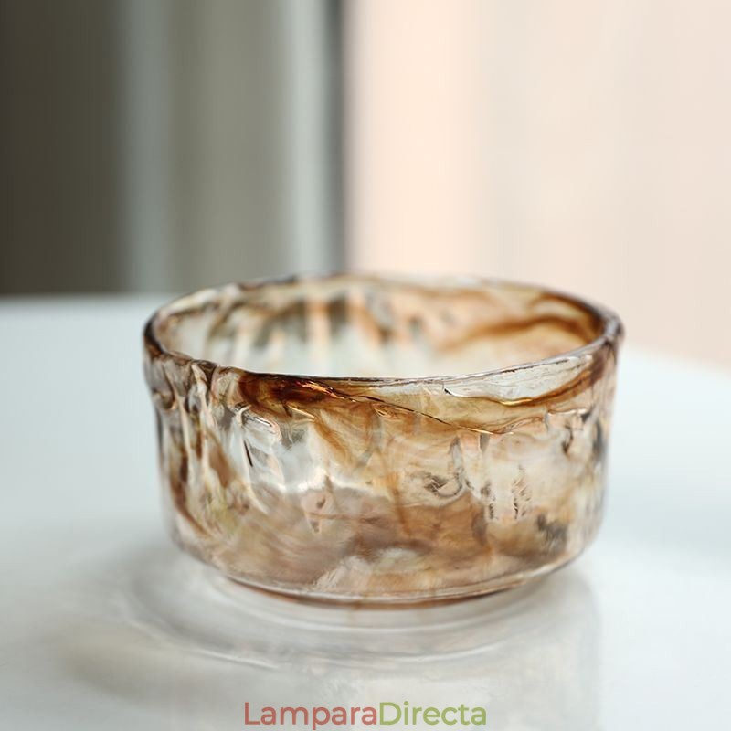 Lámpara colgante de cristal única en miniatura, estilo japonés, color ámbar, iluminación decorativa.