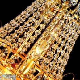 Lámpara de araña de cristal colgante larga europea