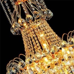 Lámpara de araña de cristal colgante larga europea