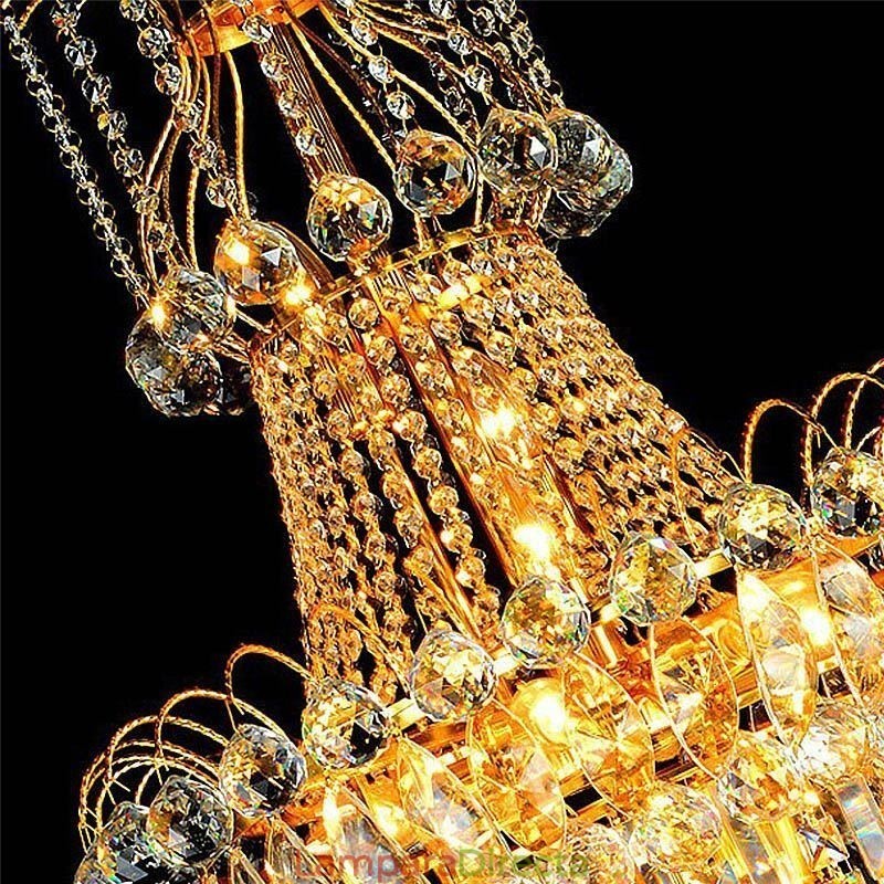 Lámpara de araña de cristal colgante larga europea