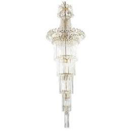 Elegante lámpara colgante larga de cristal