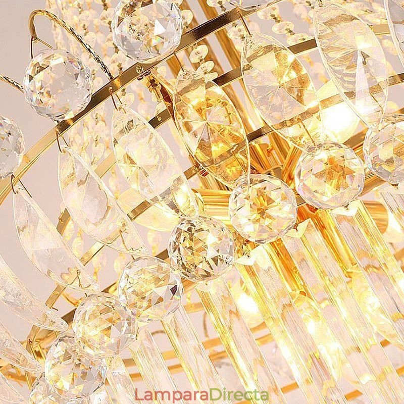 Elegante lámpara colgante larga de cristal