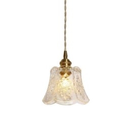 Lámpara colgante de flores, lámpara minimalista decorativa de vidrio.