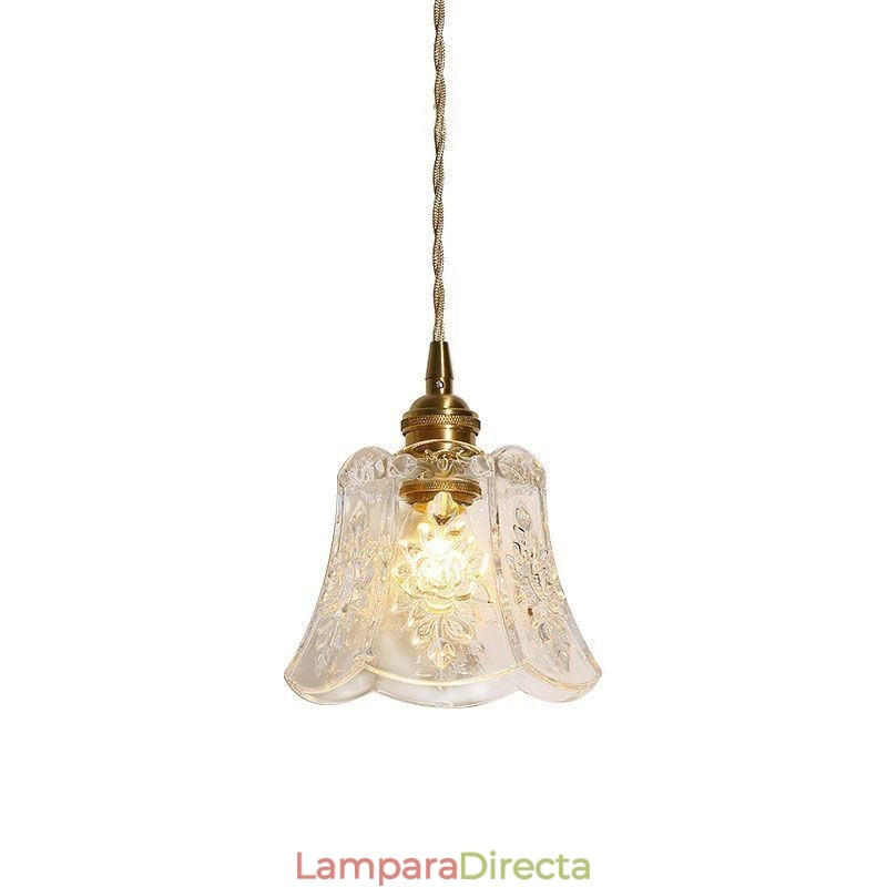 Lámpara colgante de flores, lámpara minimalista decorativa de vidrio.