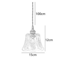 Lámpara colgante de flores, lámpara minimalista decorativa de vidrio.