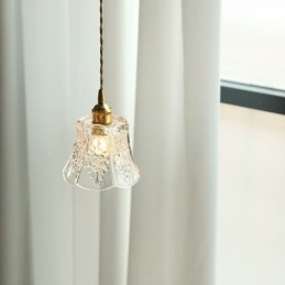 Lámpara colgante de flores, lámpara minimalista decorativa de vidrio.