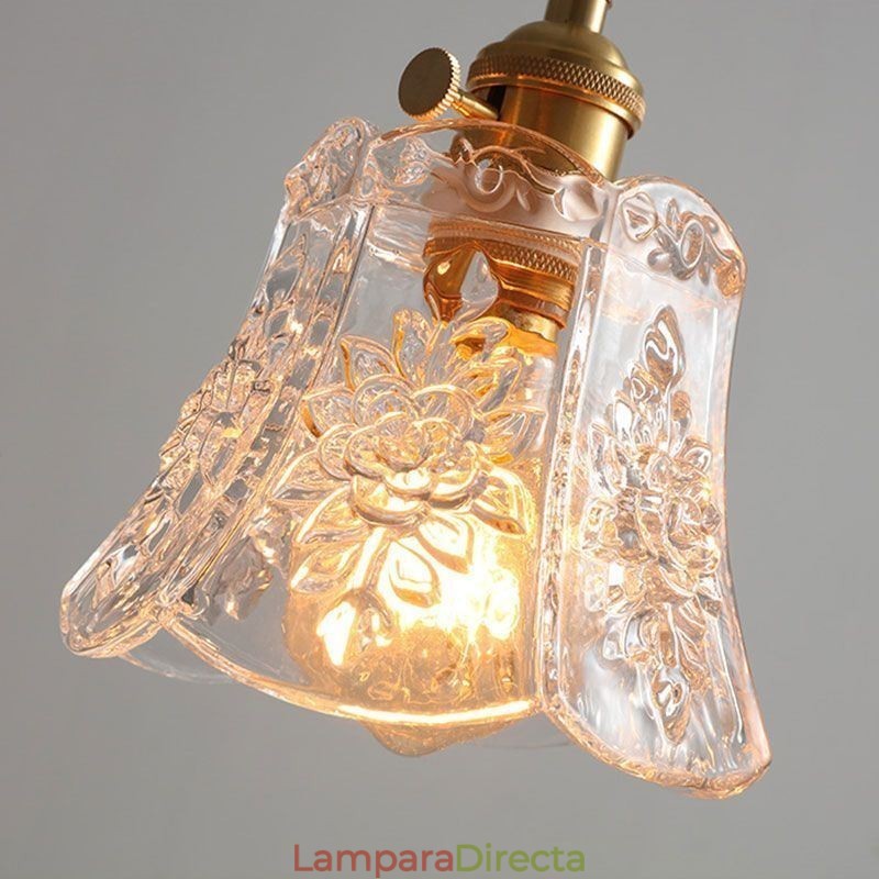 Lámpara colgante de flores, lámpara minimalista decorativa de vidrio.