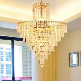 Lámpara colgante cónica de cristal moderna y elegante