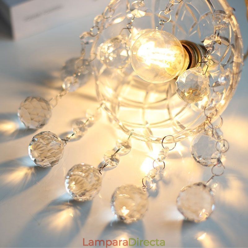 Lámpara colgante moderna de cristal en miniatura, 1 luz, accesorio decorativo.