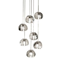 Lámpara colgante moderna de cristal en racimo, pantalla de cristal única, escalera dúplex