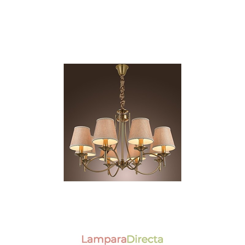 Lámpara de araña moderna, contemporánea, tradicional, clásica, rústica, estilo cabaña, estilo isla, vintage, de latón y metal.