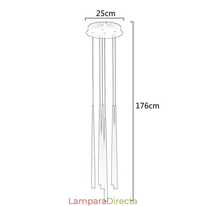 Lámpara colgante de 6 luces Meteorer