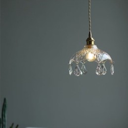 Lámpara colgante de cristal minimalista moderna, lámpara colgante de una sola luz
