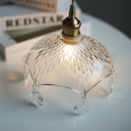 Lámpara colgante de cristal minimalista moderna, lámpara colgante de una sola luz